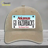 Go Razorbacks Novelty License Plate Hat Unconstructed Cotton / Khaki