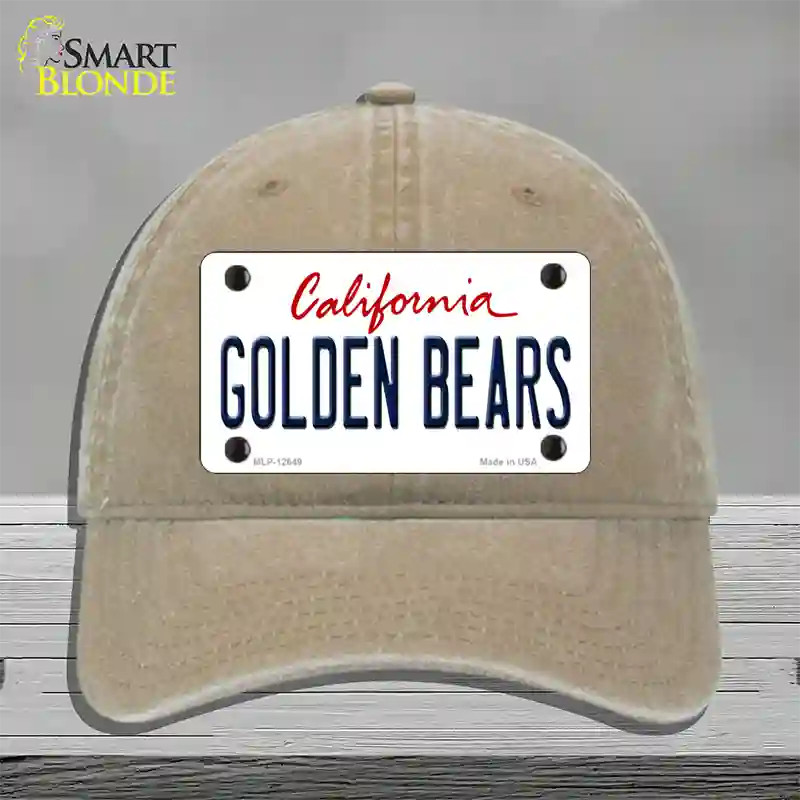 Golden Bears Novelty License Plate Hat Unconstructed Cotton / Khaki