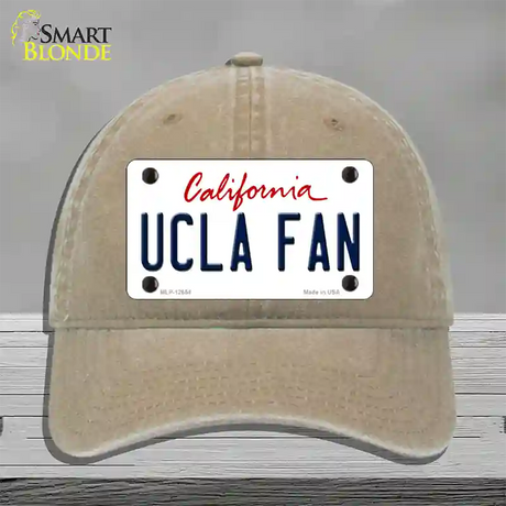 UCLA Fan Novelty License Plate Hat Unconstructed Cotton / Khaki