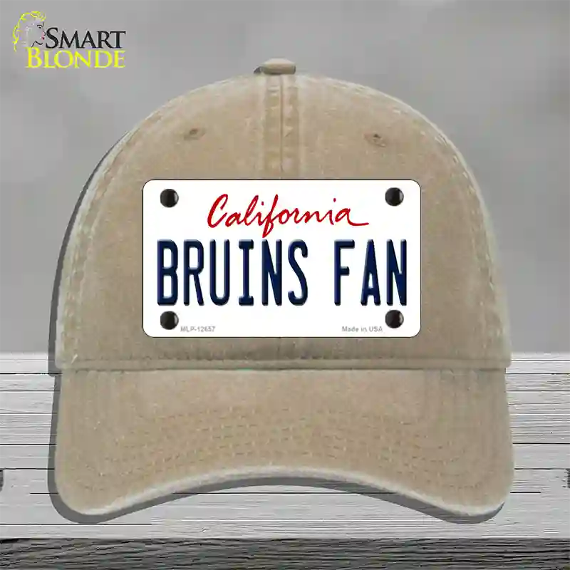 Bruins Fan Novelty License Plate Hat Unconstructed Cotton / Khaki