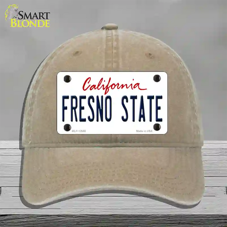 Fresno State Novelty License Plate Hat Unconstructed Cotton / Khaki