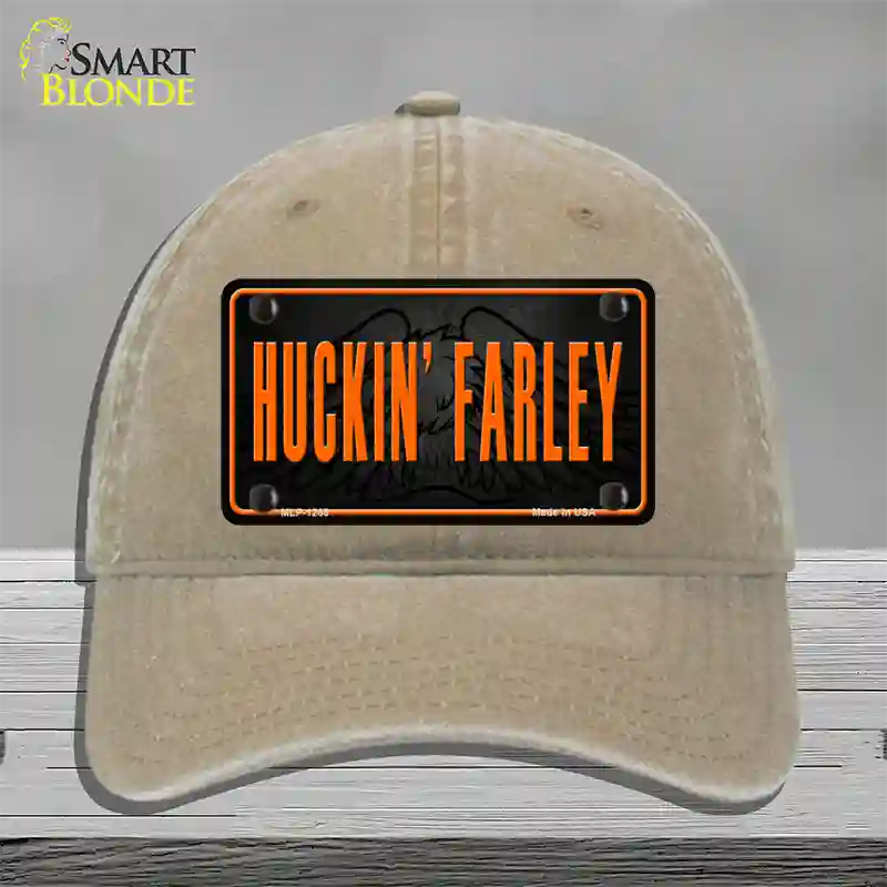 Huckin Farley Novelty License Plate Hat Unconstructed Cotton / Khaki