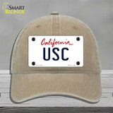 USC Novelty License Plate Hat Unconstructed Cotton / Khaki