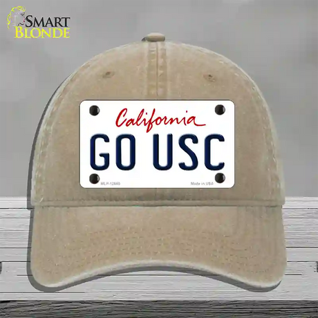 Go USC Novelty License Plate Hat Unconstructed Cotton / Khaki