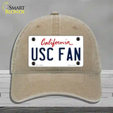 USC Fan Novelty License Plate Hat Unconstructed Cotton / Khaki