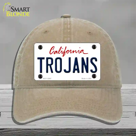 Trojans Novelty License Plate Hat Unconstructed Cotton / Khaki