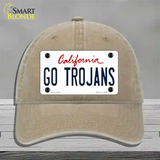 Go Trojans Novelty License Plate Hat Unconstructed Cotton / Khaki