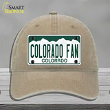 Colorado Fan Novelty License Plate Hat Unconstructed Cotton / Khaki