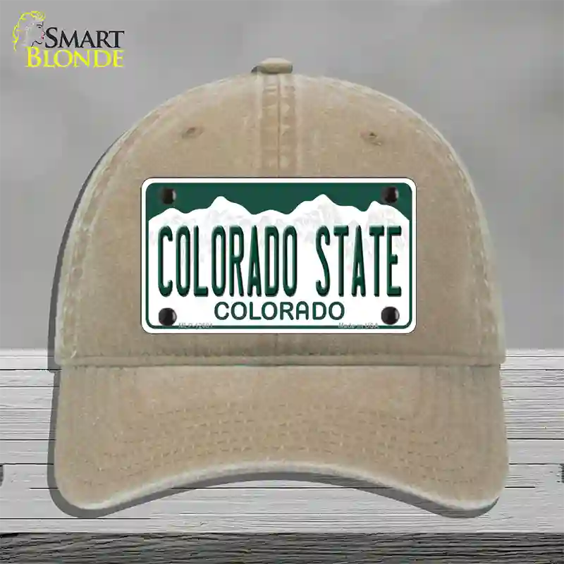 Colorado State Univ Novelty License Plate Hat Unconstructed Cotton / Khaki