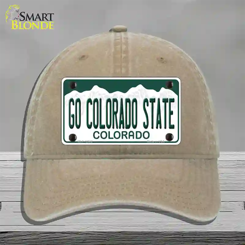 Go Colorado State Novelty License Plate Hat Unconstructed Cotton / Khaki