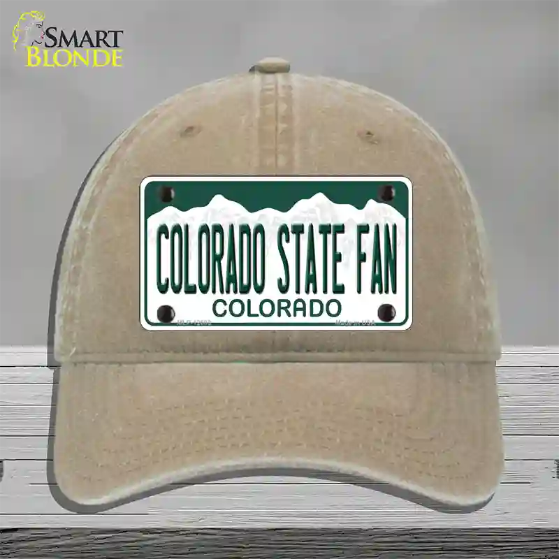 Colorado State Fan Novelty License Plate Hat Unconstructed Cotton / Khaki