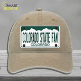 Colorado State Fan Novelty License Plate Hat Unconstructed Cotton / Khaki