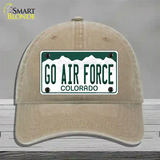 Go Air Force Novelty License Plate Hat Unconstructed Cotton / Khaki