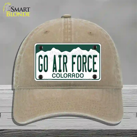 Go Air Force Novelty License Plate Hat Unconstructed Cotton / Khaki