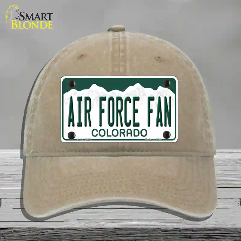 Air Force Fan Novelty License Plate Hat Unconstructed Cotton / Khaki