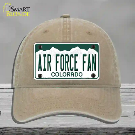 Air Force Fan Novelty License Plate Hat Unconstructed Cotton / Khaki