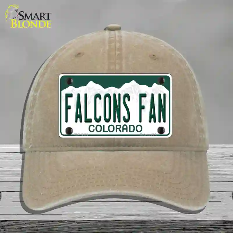 Falcons Fan Novelty License Plate Hat Unconstructed Cotton / Khaki