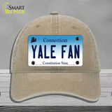 Yale Fan Novelty License Plate Hat Unconstructed Cotton / Khaki