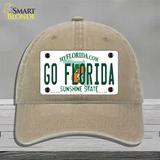 Go Florida Novelty License Plate Hat Unconstructed Cotton / Khaki