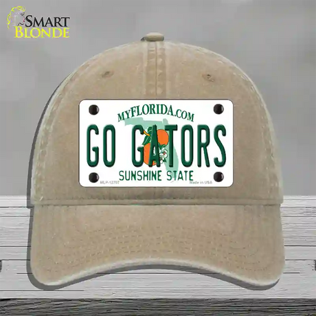 Go Gators Novelty License Plate Hat Unconstructed Cotton / Khaki