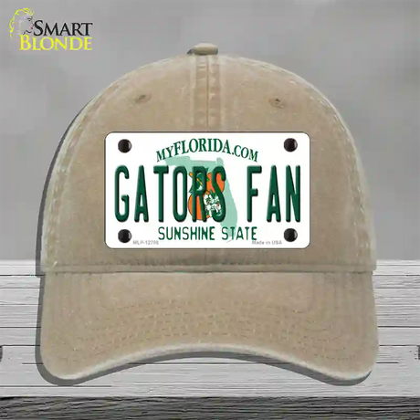 Gators Fan Novelty License Plate Hat Unconstructed Cotton / Khaki