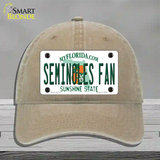 Seminoles Fan Novelty License Plate Hat Unconstructed Cotton / Khaki