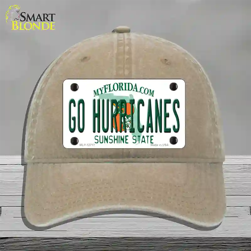 Go Hurricanes Novelty License Plate Hat Unconstructed Cotton / Khaki