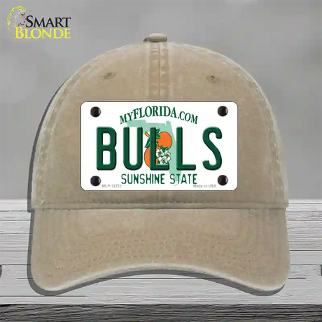 Bulls Novelty License Plate Hat Unconstructed Cotton / Khaki