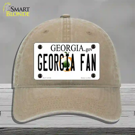 Georgia Fan Novelty License Plate Hat Unconstructed Cotton / Khaki