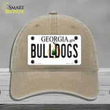 Bulldogs Georgia Peach Novelty License Plate Hat Unconstructed Cotton / Khaki