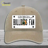 Bulldogs Fan Georgia Novelty License Plate Hat Unconstructed Cotton / Khaki