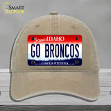 Go Broncos Novelty License Plate Hat Unconstructed Cotton / Khaki