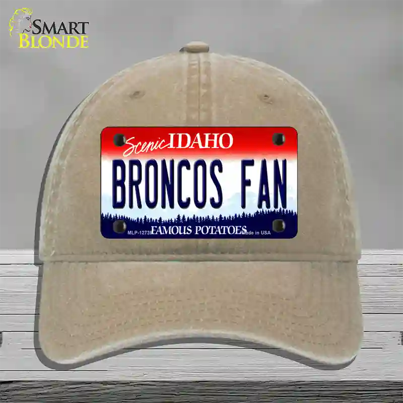 Broncos Fan Novelty License Plate Hat Unconstructed Cotton / Khaki