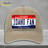 Idaho Fan Novelty License Plate Hat Unconstructed Cotton / Khaki