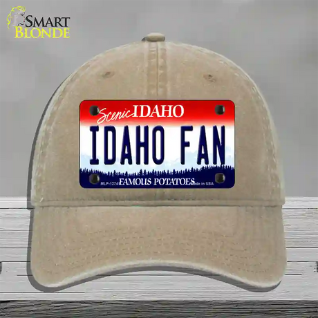 Idaho Fan Novelty License Plate Hat Unconstructed Cotton / Khaki