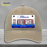 Go Northwestern Novelty License Plate Hat Unconstructed Cotton / Khaki