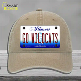 Go Wildcats Illinois Novelty License Plate Hat Unconstructed Cotton / Khaki