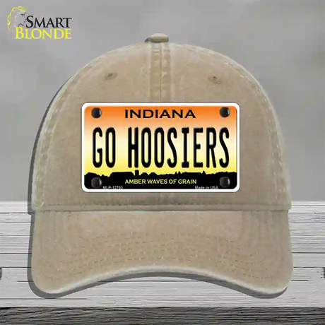 Go Hoosiers Novelty License Plate Hat Tag Unconstructed Cotton / Khaki