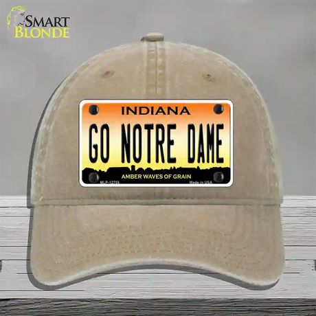 Go Notre Dame Novelty License Plate Hat Tag Unconstructed Cotton / Khaki