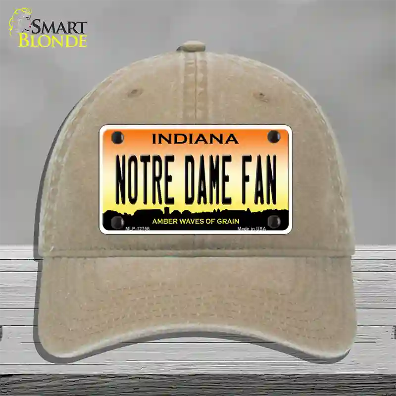 Notre Dame Fan Novelty License Plate Hat Tag Unconstructed Cotton / Khaki