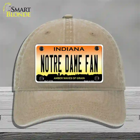 Notre Dame Fan Novelty License Plate Hat Tag Unconstructed Cotton / Khaki