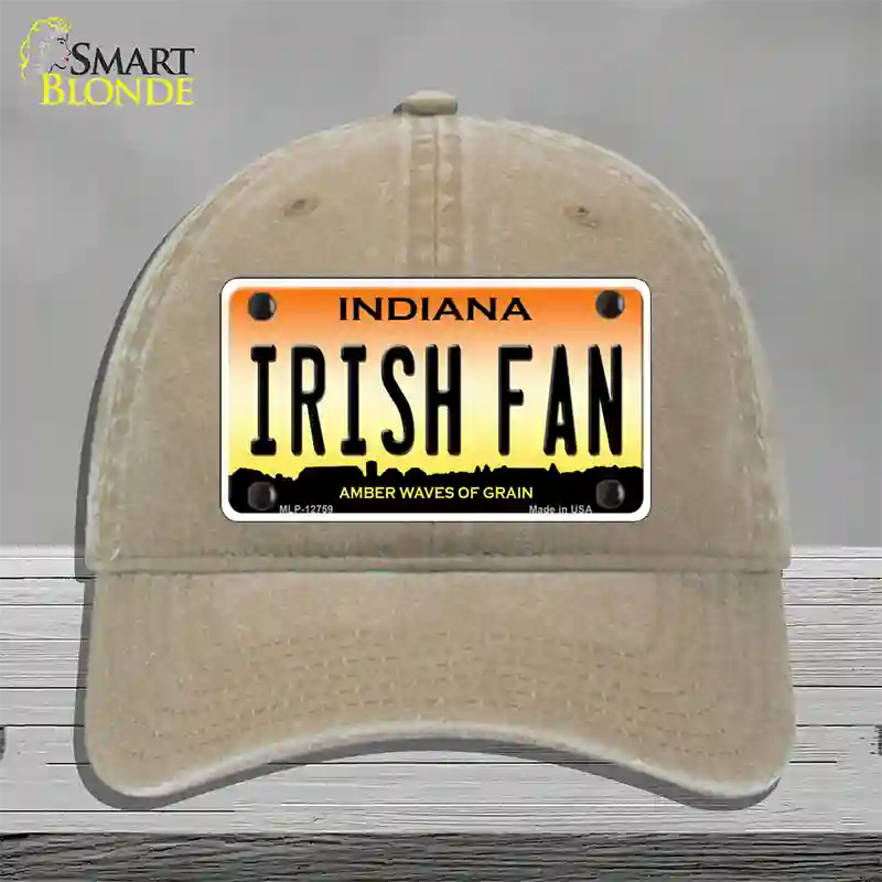 Irish Fan Novelty License Plate Hat Tag Unconstructed Cotton / Khaki