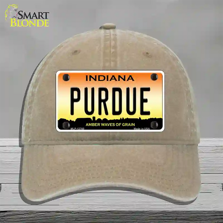 Purdue Novelty License Plate Hat Tag Unconstructed Cotton / Khaki