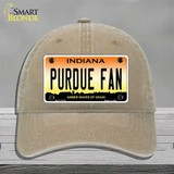 Purdue Fan Novelty License Plate Hat Tag Unconstructed Cotton / Khaki