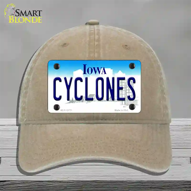 Cyclones Novelty License Plate Hat Tag Unconstructed Cotton / Khaki