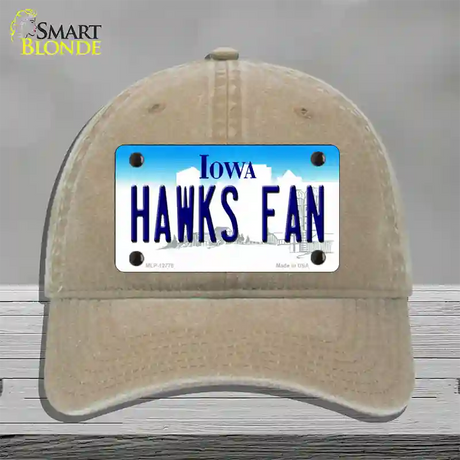 Hawks Fan Novelty License Plate Hat Tag Unconstructed Cotton / Khaki