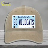 Go Wildcats Kansas Novelty License Plate Hat Tag Unconstructed Cotton / Khaki