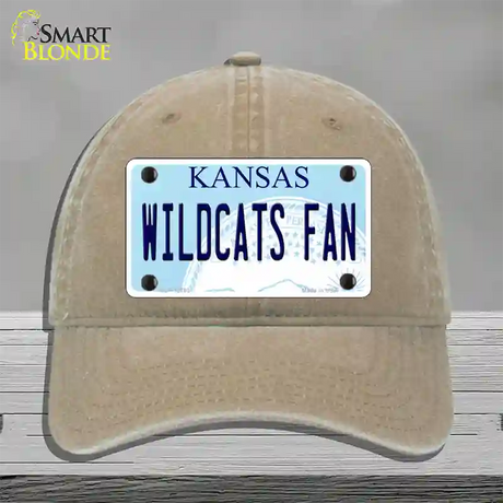 Kansas Wildcats Fan Novelty License Plate Hat Tag Unconstructed Cotton / Khaki