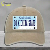 Go Wichita State Novelty License Plate Hat Tag Unconstructed Cotton / Khaki