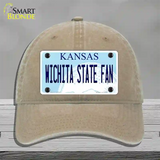 Wichita State Fan Novelty License Plate Hat Tag Unconstructed Cotton / Khaki